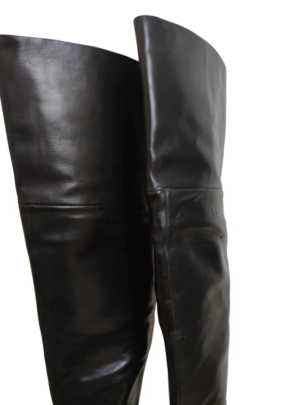 Vera Wang Lavender Black Over-the-Knee Leather Boots
